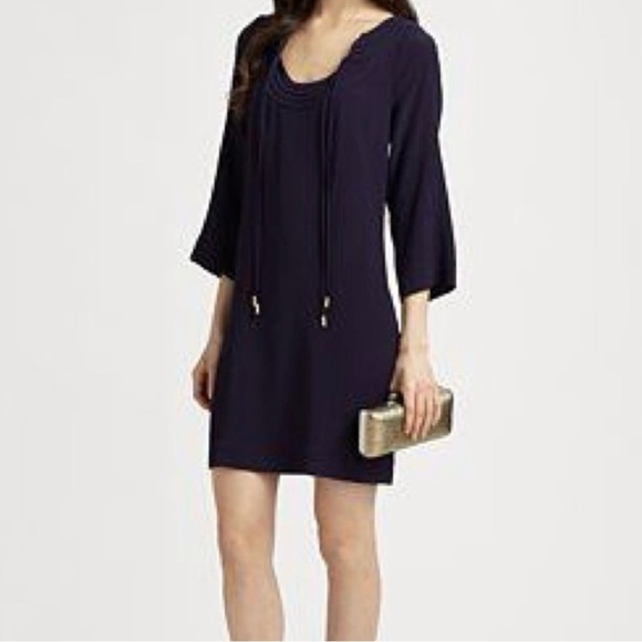 Diane Von Furstenberg New Parlian Navy Shift Dress Size 10 - Picture 1 of 5